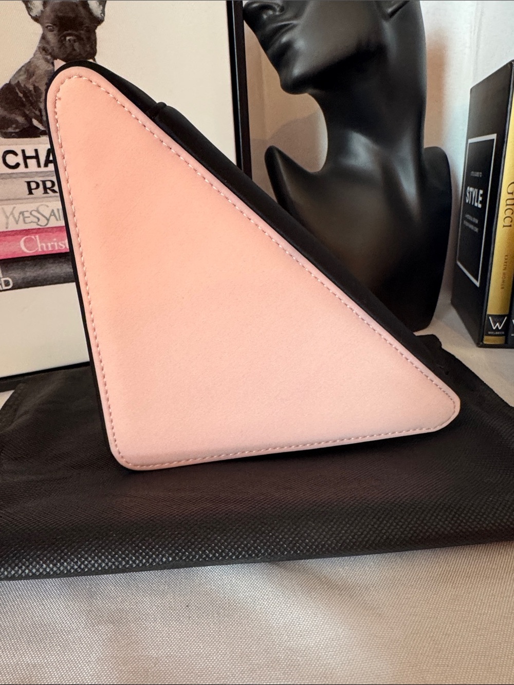 Prada Beauty Pale Pink and Black Triangular Pouch - Picture 2 of 2